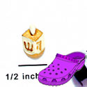 CROC - 2289 - Dreidl White Gold - Mini - Clog Shoe Decoration Charm