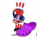 CROC - 2654 - Uncle Sam Bear USA - Mini - Clog Shoe Decoration Charm