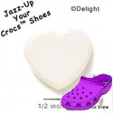 CROC - 2674 - Heart Flat White Large - Clog Shoe Decoration Charm