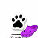 CROC - 3152 - Paw Black - Mini - Clog Shoe Decoration Charm