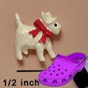 CROC - 3352* - Scottie White Bow Red - Mini - Clog Shoe Decoration Charm