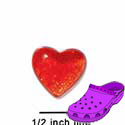 CROC - 3385 - Heart Glitter Red - Mini - Clog Shoe Decoration Charm