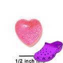 CROC - 3388 - Heart Glitter Pink - Mini - Clog Shoe Decoration Charm