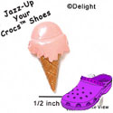 CROC - 3434 - Ice Cream Cone Pink - Clog Shoe Decoration Charm
