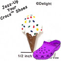 CROC - 3440 - Ice Cream Cone White Sprinkles - Clog Shoe Decoration Charm