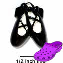 CROC - 3586 - Ballet Shoes Black Bow - Medium - Clog Shoe Decoration Charm