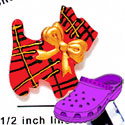 CROC - 3609 - Scottie Plaid Red & Green Bow - Clog Shoe Decoration Charm