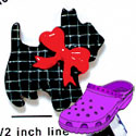 CROC - 3610 - Scottie Plaid Black Bow Red - Clog Shoe Decoration Charm