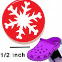 CROC - 3615 - Snowflake Disc Red - Mini - Clog Shoe Decoration Charm