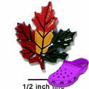 CROC - 4187 - Leaf Orange Multi Small - Clog Shoe Decoration Charm