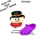 CROC - 4518 - Snowman Face Matte - Clog Shoe Decoration Charm
