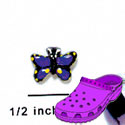 CROC - 4860 - Butterfly Monarch Purple - Mini - Clog Shoe Decoration Charm