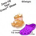 CROC - 5126 - Bunny Brown Pink Bow - Mini - Clog Shoe Decoration Charm