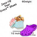 CROC - 5180* - Bear Present Pink & Blue - Mini - Clog Shoe Decoration Charm