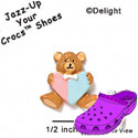 CROC - 5212 - Heart Bear Pink & Blue - Mini - Clog Shoe Decoration Charm