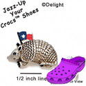 CROC - 5417 - Armadillo Texas Flag - Mini - Clog Shoe Decoration Charm