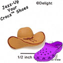 CROC - 5419 - Cowboy Hat Tan Matte - Mini - Clog Shoe Decoration Charm