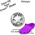 CROC - 5427 - Texas Ranger Badge Small Matte - Clog Shoe Decoration Charm