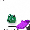 CROC-5627 - Mini Green Frog Face - Clog Shoe Decoration Charm