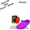 CROC - 9735 - Slate ABC Apple Yellow - Mini - Clog Shoe Decoration Charm