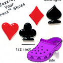 CROC - 9757 - Card Suit Red & Black - 4 Assorted - Mini - Clog Shoe Decoration Charm