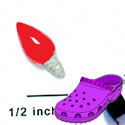 CROC - 9761 - Light Silver Red - Mini - Clog Shoe Decoration Charm