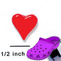 CROC - 9784 - Heart Long Red - Mini - Clog Shoe Decoration Charm