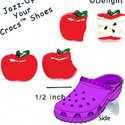 CROC - 9798 - Apple Bites - 4 Assorted - Mini - Clog Shoe Decoration Charm