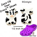 CROC - 9799 - Cow Front Back - 2 Assorted - Mini - Clog Shoe Decoration Charm