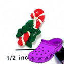 CROC - 9826* - Candy Cane Green Bow - Mini - Clog Shoe Decoration Charm