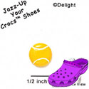 CROC - 9865 - Tennis Ball Yellow - Mini - Clog Shoe Decoration Charm