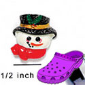 CROC - 9892 - Snowman Face - Mini - Clog Shoe Decoration Charm