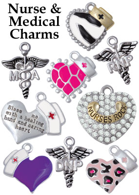 silver plated nurse charms