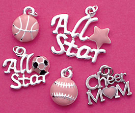 pink sport ball charms