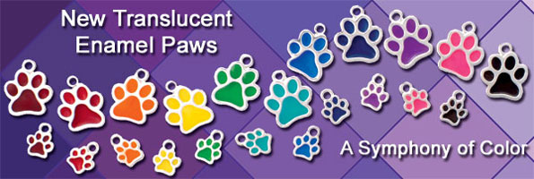 translucent enamel paw charms