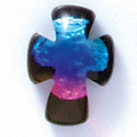 D1005 - Blue, Purple, and Pink Celtic Cross - Resin Dichroic Cabochon