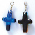 DC1011 - Blue Thin Cross - Resin Dichroic Charm