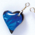 DC1019 - Blue Medium Heart - Resin Dichroic Charm