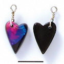 DC1025* - Blue, Purple, and Pink Small Narrow Heart - Resin Dichroic Charm (Left or Right)