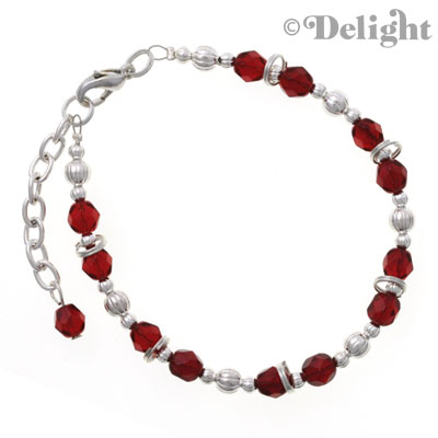 Beaded Bracelet - Maroon