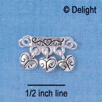 C2391+ Silver Plated Section w/ Mini Hearts