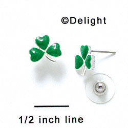 F1066 - Mini Green Shamrock Post Earrings (Back included) (1 pair per package)