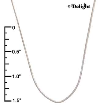 F1079 - Silver Snake Chain Necklace - 18 inches - Silver plated Chain