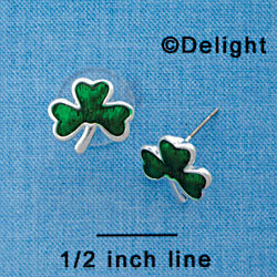 F1088 - Translucent Green Shamrock Post Earrings (Back included) (1 pair per package)
