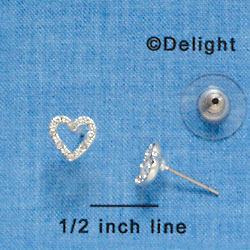 F1135 - Mini Clear Swarovski Crystal Hearts - Post Earrings (1 Pair per package)