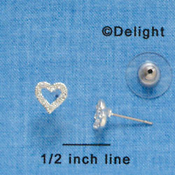 F1137 - Mini Clear Swarovski Crystal Hearts - Post Earrings (1 Pair per package)