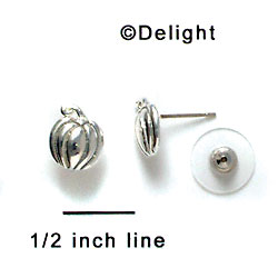 F1140 - Small Silver Pumpkins - Post Earrings (1 Pair per package)