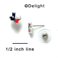 F1143 - Mini Red, White, and Blue Texas - Post Earrings (1 Pair per package)