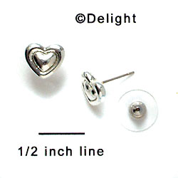 F1146 - Silver Heart in Heart - Post Earrings (1 Pair per package)