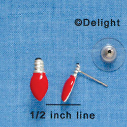 F1151 - Red Enamel Christmas Lights - Post Earrings (1 Pair per package)